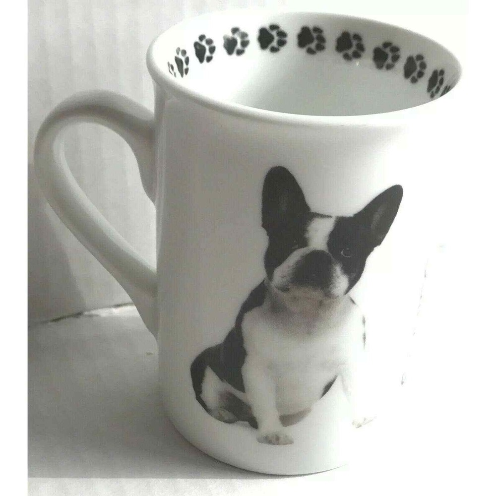 French Bulldog Mug Cup Coffee Break White Porcelain 10 ounces